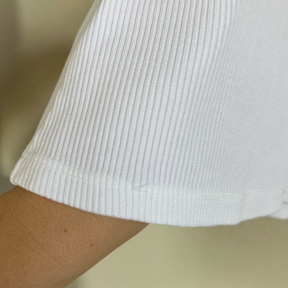 Agolde White Ribbed High Neck Tank - Picture 9 of 10